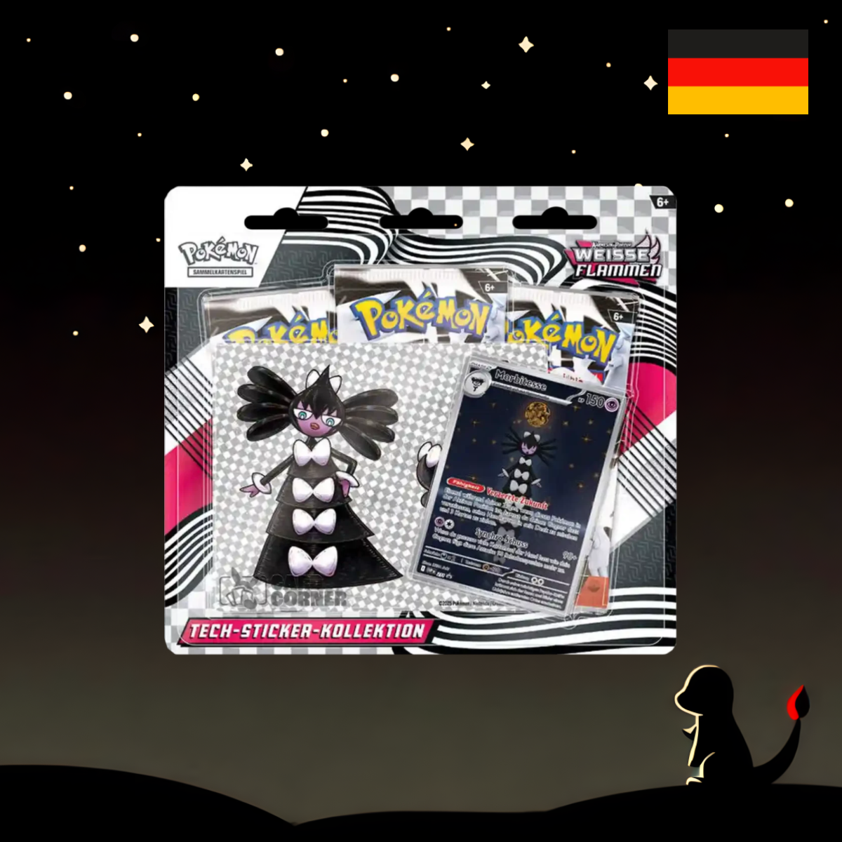 Pokémon Weisse Flammen Tech Sticker Kollektion Deutsch