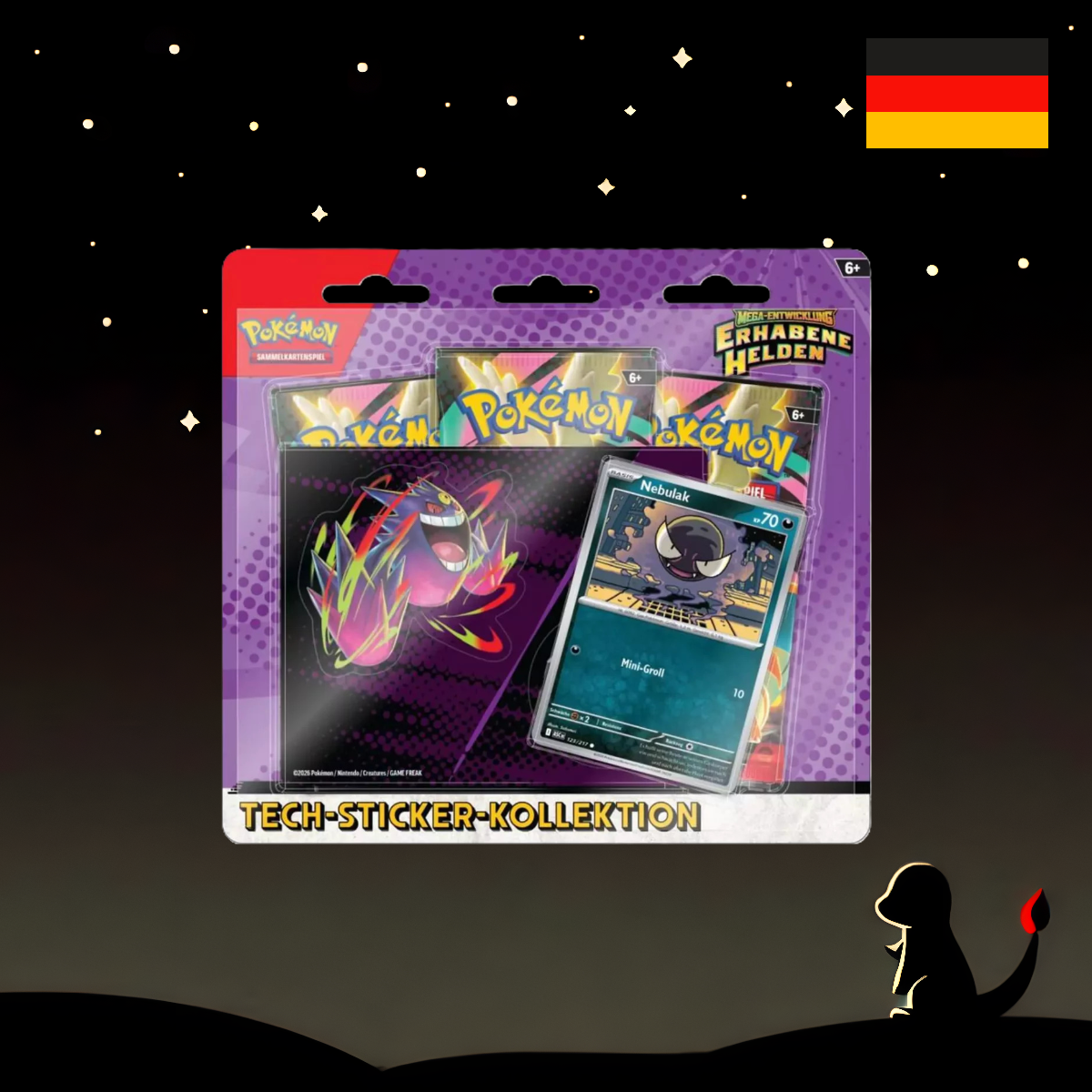 Pokémon Erhabene Helden Tech Sticker Kollektion Nebulak Deutsch