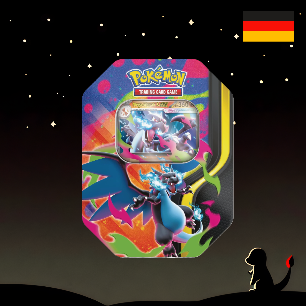 Pokémon Mega Glurak X Tin Deutsch
