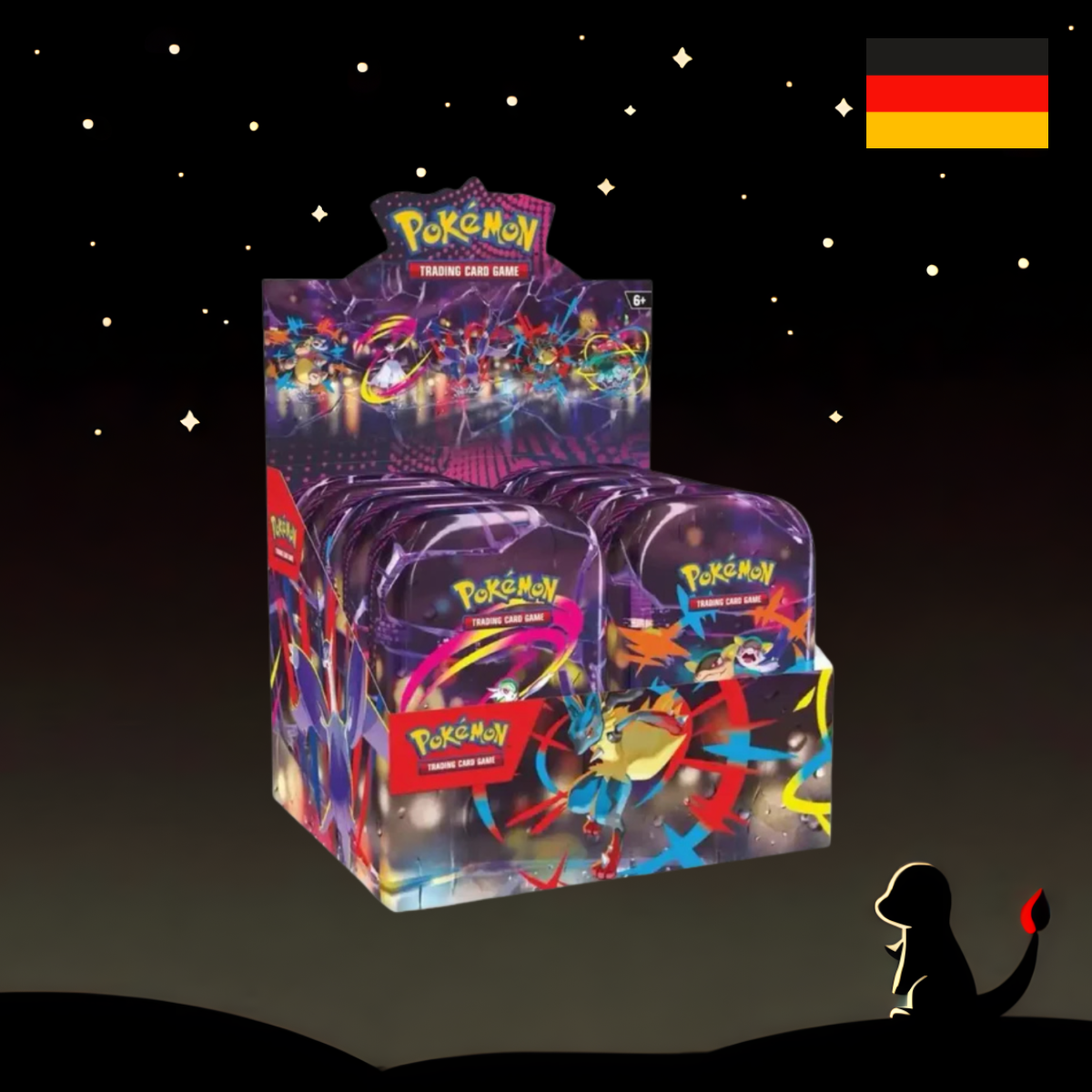 Pokémon Mega Helden Mini Tin Display Deutsch