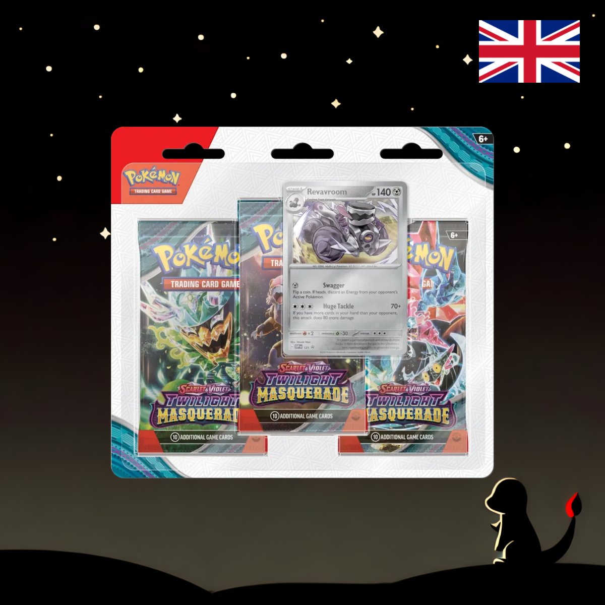 Pokémon Twilight Masquerade 3 Pack Blister Revavroom Englisch
