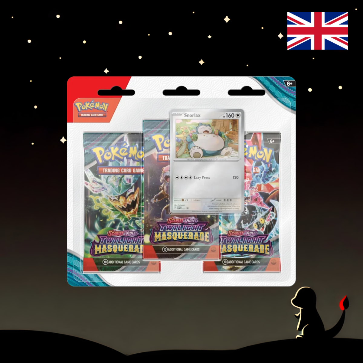 Pokémon Twilight Masquerade 3 Pack Blister Snorlax Englisch